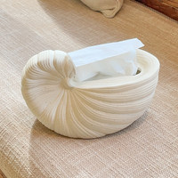 Boîte à mouchoirs en céramique de style Wabi-Sabi nordique, coquille vintage 3D stéréoscopique, rangement de serviettes, pour bureau, modèle ZJ002