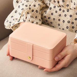 Multifunctional Jewelry Box 3 Layers Rectangle Portable Dustproof Moisture Proof <b>Storage</b> For Necklace <b>Ring</b> Earring Organizer - Product Image 3