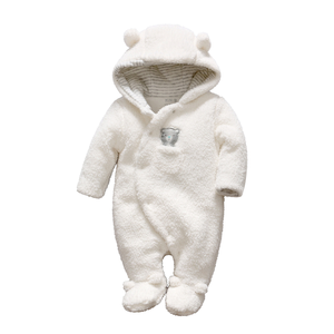 ODM Winter Baby <span class=keywords><strong>pagliaccetto</strong></span> Design 100% cotone spessito con piedi lana di agnello imbottita in tinta unita abbigliamento per bambini per il commercio estero - Product Image 6