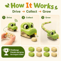 Jouet Serpent Magnétique Amusant, Jouet Musical Électronique Rechargeable Télécommandé, Serpent qui se mange lui-même, Robots Animaux de Compagnie pour Enfants