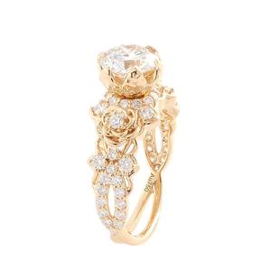 Anello di <span class=keywords><strong>Moissanite</strong></span> 2 carati in lega color oro di lusso di alta qualità da donna di colore chiaro - Product Image 5