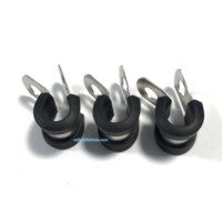 Accessoires pour conduites de frein en acier inoxydable, colliers de fixation pour conduites, colliers de serrage de type P doublés de caoutchouc, collier de serrage pour câbles