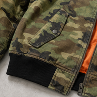 Veste bomber camouflage pour homme sur mesure OEM ODM, veste de pilote rembourrée, poches utilitaires, streetwear, fabricant de vêtements sur mesure