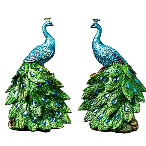 Mueble para TV y Vino de Resina y Polvo de Piedra de Estilo Europeo Moderno Johnson Lee, Figura Decorativa de Pavo Real para Regalos de Boda, Decoración para la Entrada del Hogar - Product Image 2