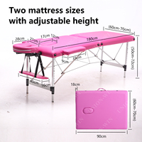 Chaise de massage professionnelle Union Win avec cadre noir, dossier réglable, surmatelas intégré et extension de table pour salon de beauté