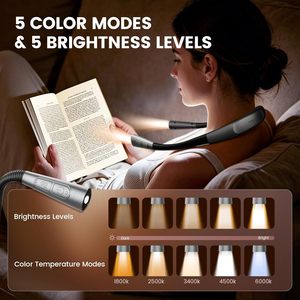 <b>Neck</b> <b>Light</b> 5 Color 5 Brightness Rechargeable LED Reading <b>Light</b> For Books And Travel - Product Image 2