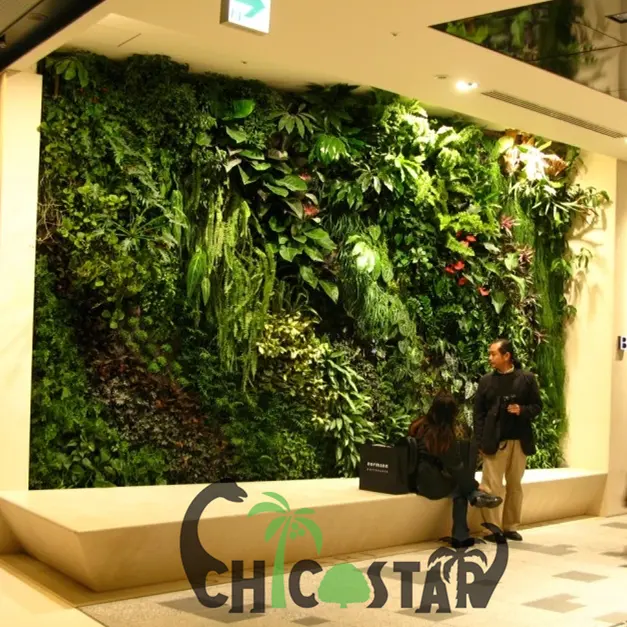 wholesale Indoor artificial vertical green wall / Outdoor garden decoration artificial wall hanging plant wall