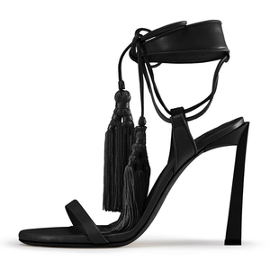 Sandali Boho da Donna in Camoscio con Frange, Tacchi a Spillo Sexy con Cut-out, Eleganti Scarpe con <span class=keywords><strong>Tacco</strong></span> Alto in Camoscio Marrone - Product Image 5
