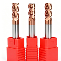 Fraise à 4 dents en carbure de tungstène 55HRC, revêtement TiCN, outils de fraisage