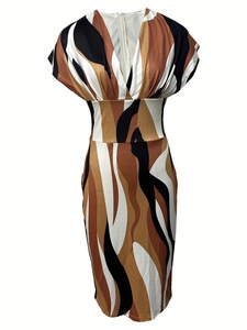 1071 bureau dame <span class=keywords><strong>grande</strong></span> <span class=keywords><strong>taille</strong></span> quotidien portant des robes décontractées sexy robe courte 2023 vêtements pour femmes été jaune indowesten <span class=keywords><strong>chic</strong></span> - Product Image 5