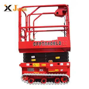 China top 10 hydraulic electric mini battery power self propelled non marking track crawler small scissor lift for sale