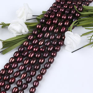 Perles <span class=keywords><strong>de</strong></span> <span class=keywords><strong>riz</strong></span> d'eau douce naturelles Zhuji, couleur <span class=keywords><strong>vin</strong></span>, forme goutte, 8-9 mm, qualité A, certifiées par une tierce partie, pour la fabrication <span class=keywords><strong>de</strong></span> bijoux - Product Image 6