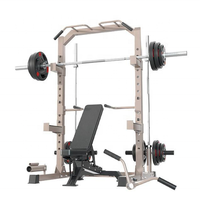 PINJIAN Banc de musculation en acier inoxydable avec support pour squats, barre de traction et support pour triceps, pour entraînement de force des bras
