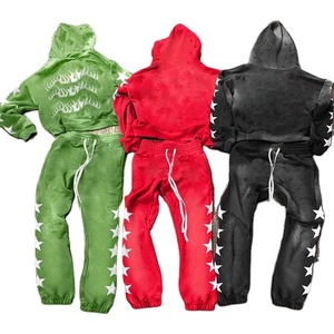 ชุดวอร์มผู้ชายแบบมีฮู้ด แขนยาวทรงหลวม ไหล่ตก ผ้าฝ้าย 100% กางเกงวอร์มไซส์ใหญ่ ล้างสีแบบ Acid Wash - Product Image 6