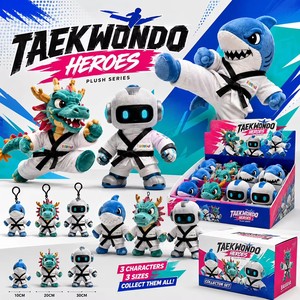 Peluche personnalisée Héros de Taekwondo, poupée robot requin-<span class=keywords><strong>dragon</strong></span> en uniforme - Product Image 1
