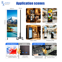 Panel LED Publicitario Grande RX P1.25 P2.5, Pantalla Digital Vertical 4K con Soporte de Pie para Centro Comercial, para Carteles Publicitarios