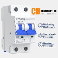 WZOODQ B6-125 CE AC Type C 230V/400V 1P 2P 3P 4P 6KA AC MCB 80A 100A 125A 1P 2P 3P 4P Mini disjoncteur
