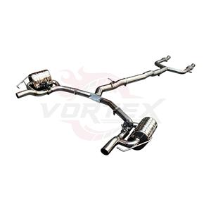 Kit d'échappement Catback en acier inoxydable poli miroir Vortex avec embouts doubles pour Mercedes-AMG C43 W205 3.0T V6 2016-2023 Racing Mod - Product Image 2