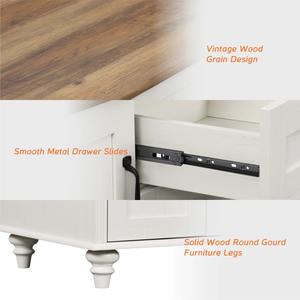 מותאם אישית עץ לבן מודרני לעמוד עם דלתות זכוכית מתכווננת מדפים 6 ארונות אחסון עבור 70 אינץ 'vs - Product Image 2