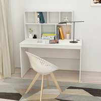 Bureau d'étude blanc Table d'ordinateur moderne avec étagère et armoire pour bureau à domicile