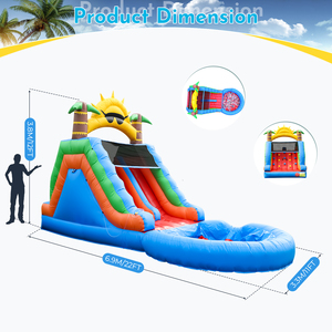 <span class=keywords><strong>Toboggan</strong></span> aquatique <span class=keywords><strong>gonflable</strong></span> commercial en PVC à double voie pour adultes et enfants, avec <span class=keywords><strong>piscine</strong></span> à jets d'eau et structure d'escalade, souffleur inclus - Product Image 3