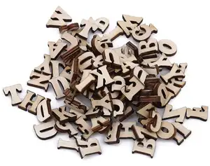 Alphabet Block 26 Inglese Lettere Stampate Trucioli di Legno A Mano Del Mestiere di Scrapbooking Decorativo In Legno Figurine Miniature