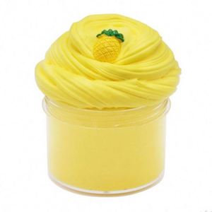 TOYSRUNNER Hot Sale Double-Color Fluffy <b>Slime</b> Sprinkles Toy Color-Changing Clay Pineapple Strawberry Fruit Ramen Colors Plastic - Product Image 1