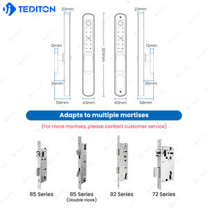 Tediton防水異なるタイプのドアロックホームドア盗難防止スマート電子ガラスドアロックハンドルキー付き - Product Image 6