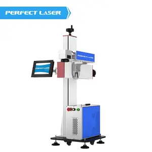 Perfect Laser -Expiry Data Código do lote em papel plástico Pacote 30watt Linha Flying Fiber Laser Marking Machine