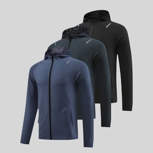 Giacca Antivento da <span class=keywords><strong>Uomo</strong></span> per Allenamento ad Asciugatura Rapida in Spandex e Poliestere Giacca da Palestra per Corsa e Allenamento all'Aperto con Zip - Product Image 2