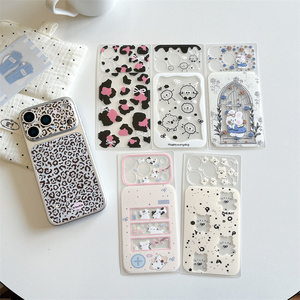 Linda funda de cristal para cámara de teléfono con diseño de leopardo y lazo para iPhone 17 16 Pro Max, láminas adhesivas de conejo y gato, funda de lente de dibujos animados de EPU - Product Image 1