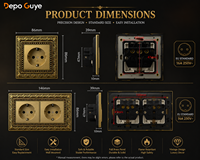 Depoguye – Collection Électrique Rétro Vintage de Luxe en Acier Inoxydable, Interrupteurs Muraux et Prises Durables, Norme EU/UK 220V, 4 Prises