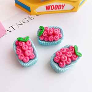Simulation en trois dimensions corbeille de fruits bijoux en résine bricolage étui de téléphone portable épingle à cheveux petits ornements - Product Image 3