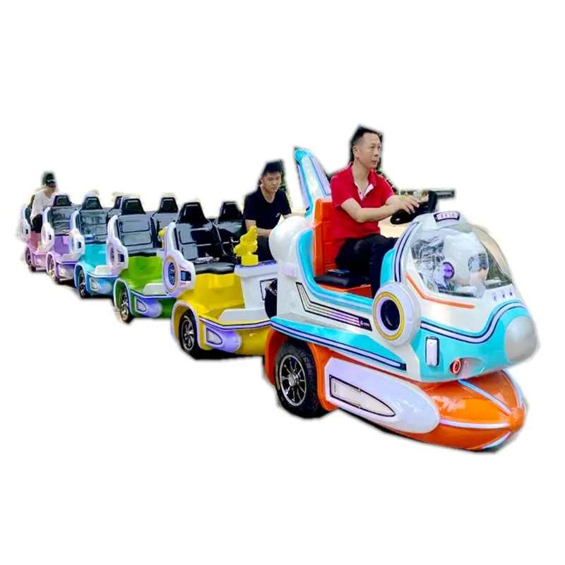 Amusement park camera LCD screen children train rides ocean themes train for sale electric trackless train