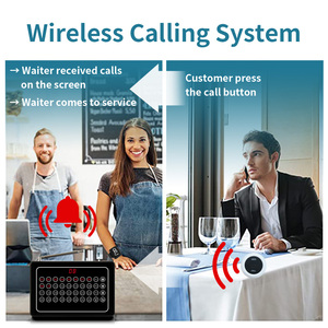 Sistema Inalámbrico de Llamada para Camareros de Restaurante, Botón de Llamada para Mesa con Pager con Pantalla para Servicio <span class=keywords><strong>al</strong></span> <span class=keywords><strong>Cliente</strong></span> - Product Image 3