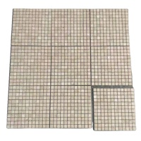 Mosaïque de carreaux en marbre naturel ivoire poli, petits carrés, montés sur grille, pour salle de bain, cuisine, crédence, spa, villa, décoration de sol