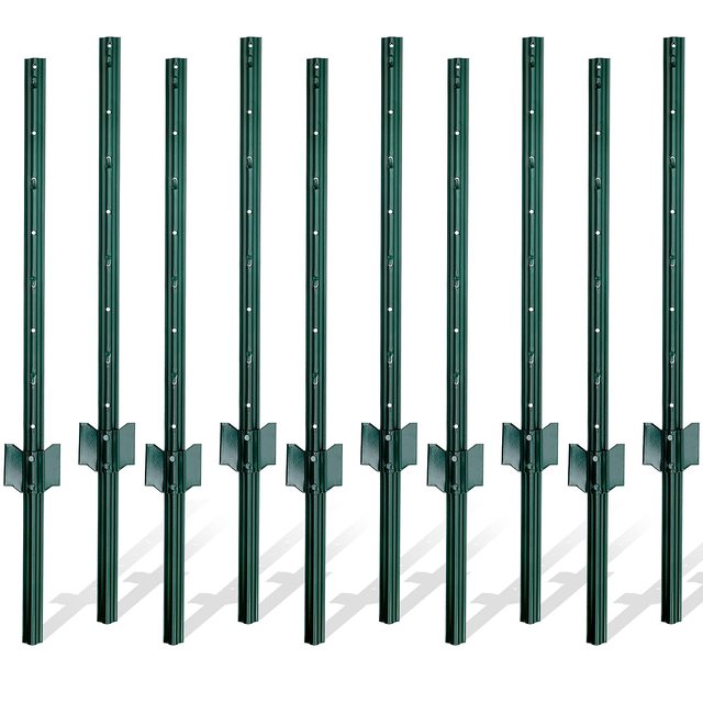 Powder Coated Steel T Studded Metal Fence Posts for Cattle Farm Fencing