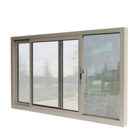 Fenêtre coulissante en aluminium à double vitrage de conception française avec rideau à persiennes, insonorisée et coupe-vent, anti-insectes