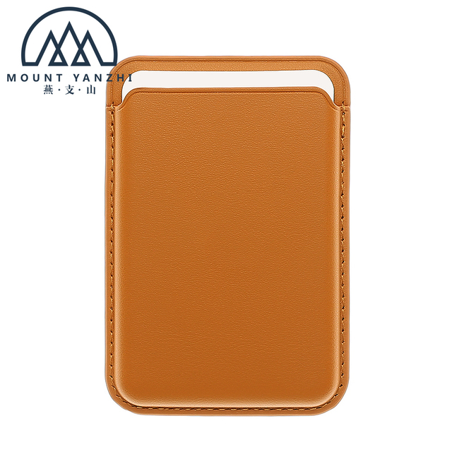Fashion Minimalist Slim Waterproof Portable Card Holder Magnetic Custom Genuine Leather RFID Blocking Phone Case Lady All Phones
