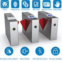 Barrière tournante à rabat personnalisable Mingxu en acier inoxydable IP55 avec contrôle d'accès bidirectionnel RFID/visage pour supermarché et salle de sport