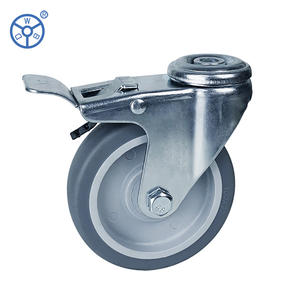 Wbd rodas de parafuso, 50mm pequeno giratório tipo castor poliuretano rodas parafuso 1.5 polegadas rodas com freio - Product Image 1