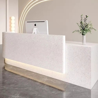Comptoir d'accueil de luxe moderne et durable en HDF, écologique, avec armoire de rangement, pour hôtel, centre commercial, hôpital et bar à domicile