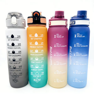 Bouteille d'eau sportive en plastique sans BPA de 32 oz/1000 ml avec marqueur de temps pour le camping - Product Image 2