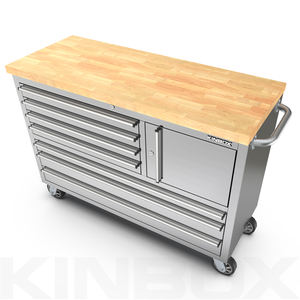 صندوق أدوات بحجم كبير 48 بوصة يحتوي على 4 عجلات ومنها سطح عمل خشبي - Product Image 5