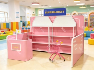 Parc d'aventure pour enfants avec jeux de rôle, espace de jeu doux, salle de jeu d'imitation, équipement de terrain de jeu intérieur interactif commercial pour tout-petits - Product Image 2