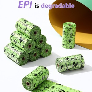 Bolsas Biodegradables para Excremento de Perro, Gruesas, 25 Bolsas por Rollo, Color Verde Claro con Rayas, para Desechos de Mascotas - Product Image 3