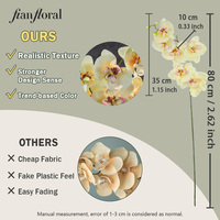 6 Couleurs, Fleur Artificielle Papillon Orchidée Blanche Réaliste Faite à la Main, Vente en Gros, Décoration de Noël pour la Maison