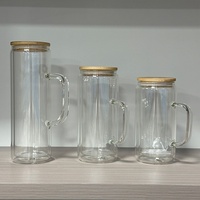 Gobelet en verre à double paroi de 16 oz, 20 oz, 24 oz, gobelet à neige de Noël avec trou pré-percé et poignée