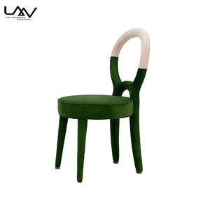 Silla de comedor de dos colores para <span class=keywords><strong>restaurante</strong></span> de Hotel de estilo de diseñador, sala de estar moderna, marco de madera, tela, silla de lujo, muebles - Product Image 6