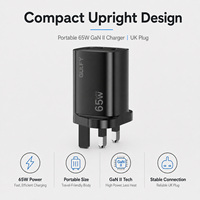 Chargeur rapide GaN 65W double USB-C et USB-A, prise UK, en stock, chargeur multi-ports GULFY